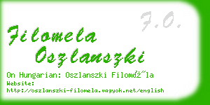 filomela oszlanszki business card